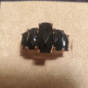 Stratify 5.05ct Center ,7.90ctw Black Spinel Ring